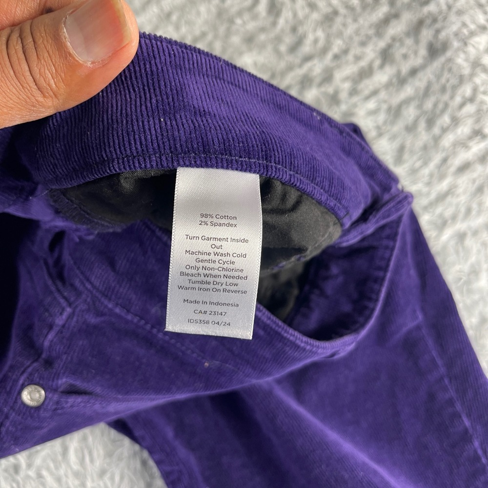 Talbots Simply Flattering Purple Corduroy Pants High Waist Straight Leg 6P - Picture 4 of 11
